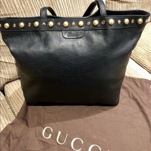 *****SOLD********Gucci Babouska Black Leather tote